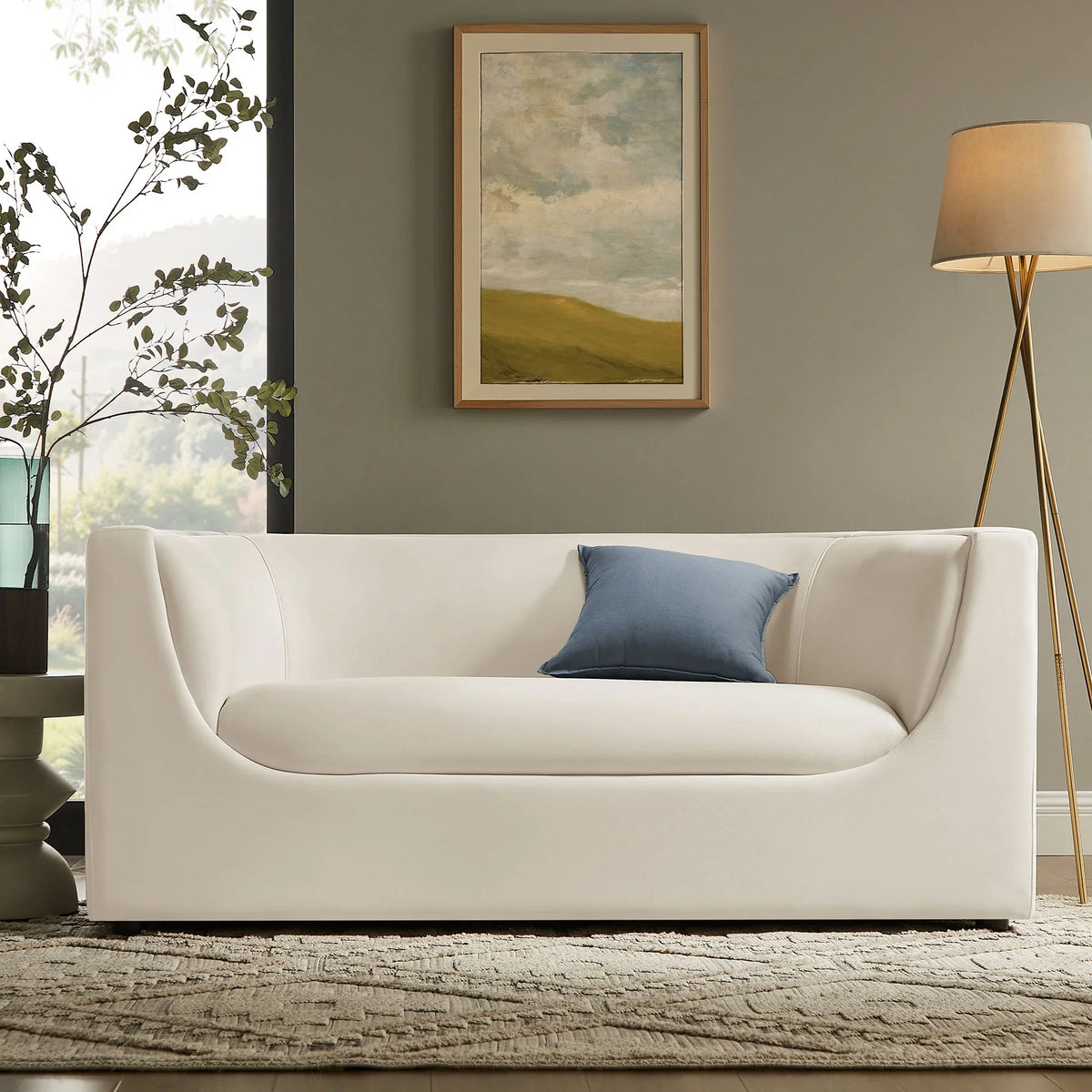Hilda 67" Curved Back Performance Velvet Loveseat