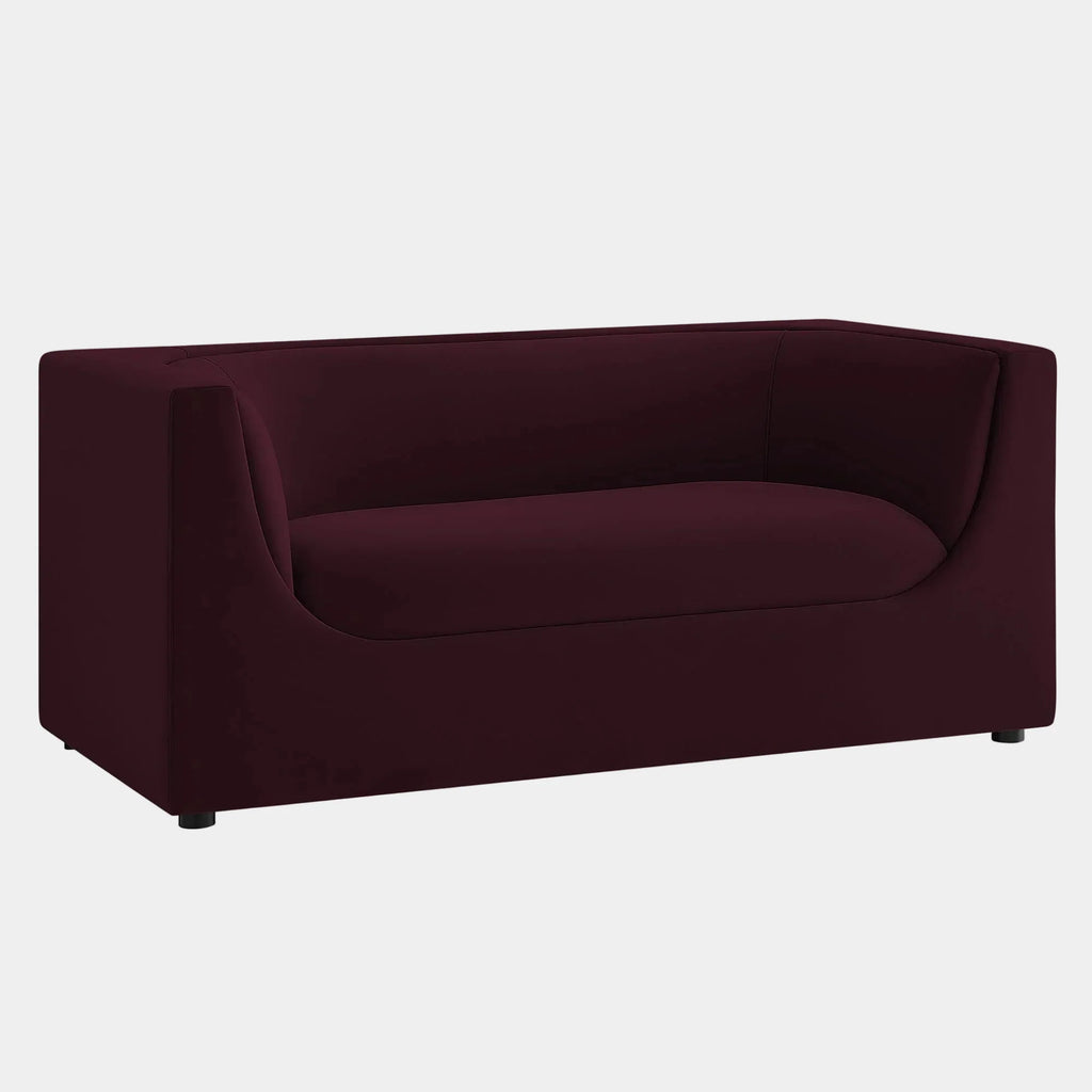 Hilda 67" Curved Back Performance Velvet Loveseat
