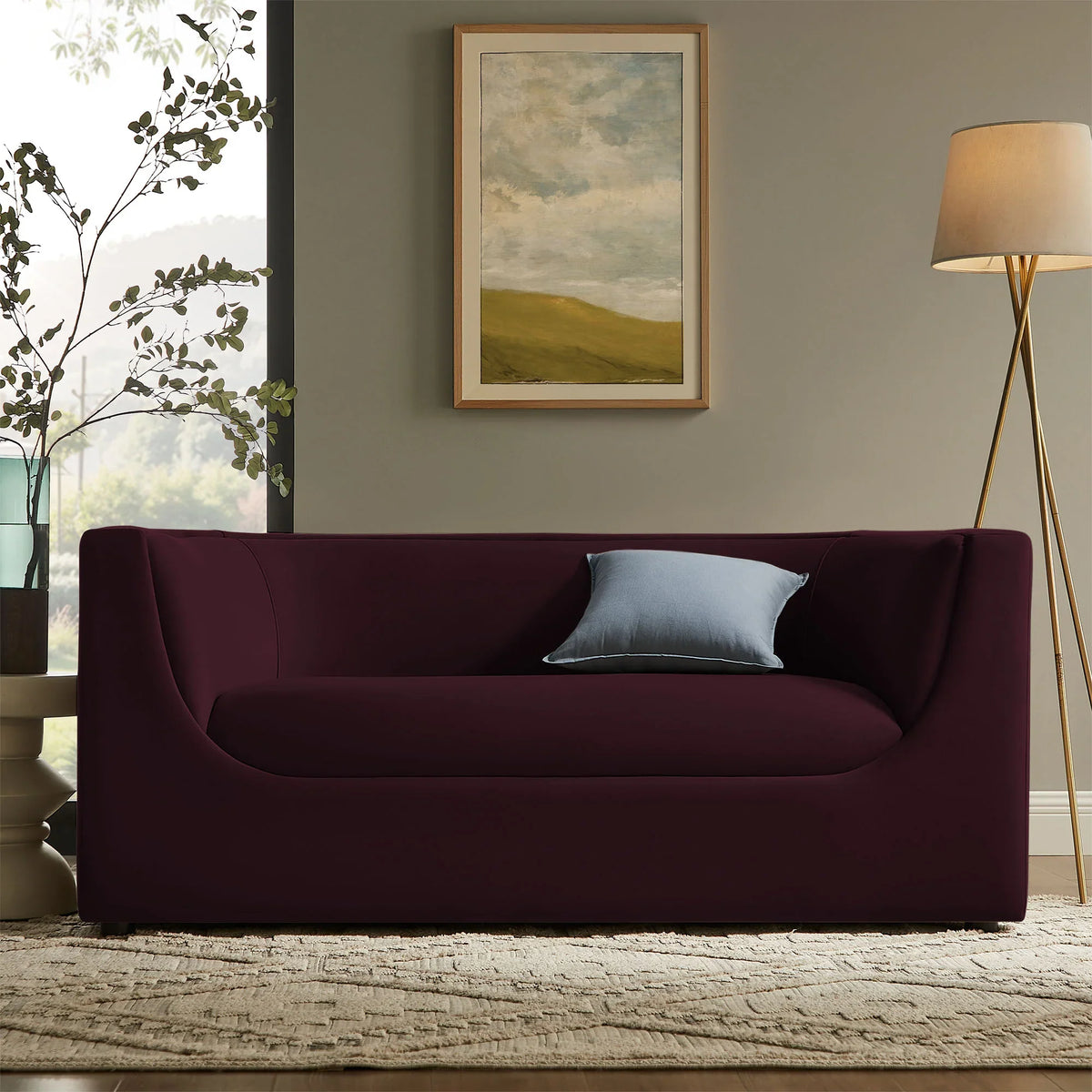 Hilda 67" Curved Back Performance Velvet Loveseat
