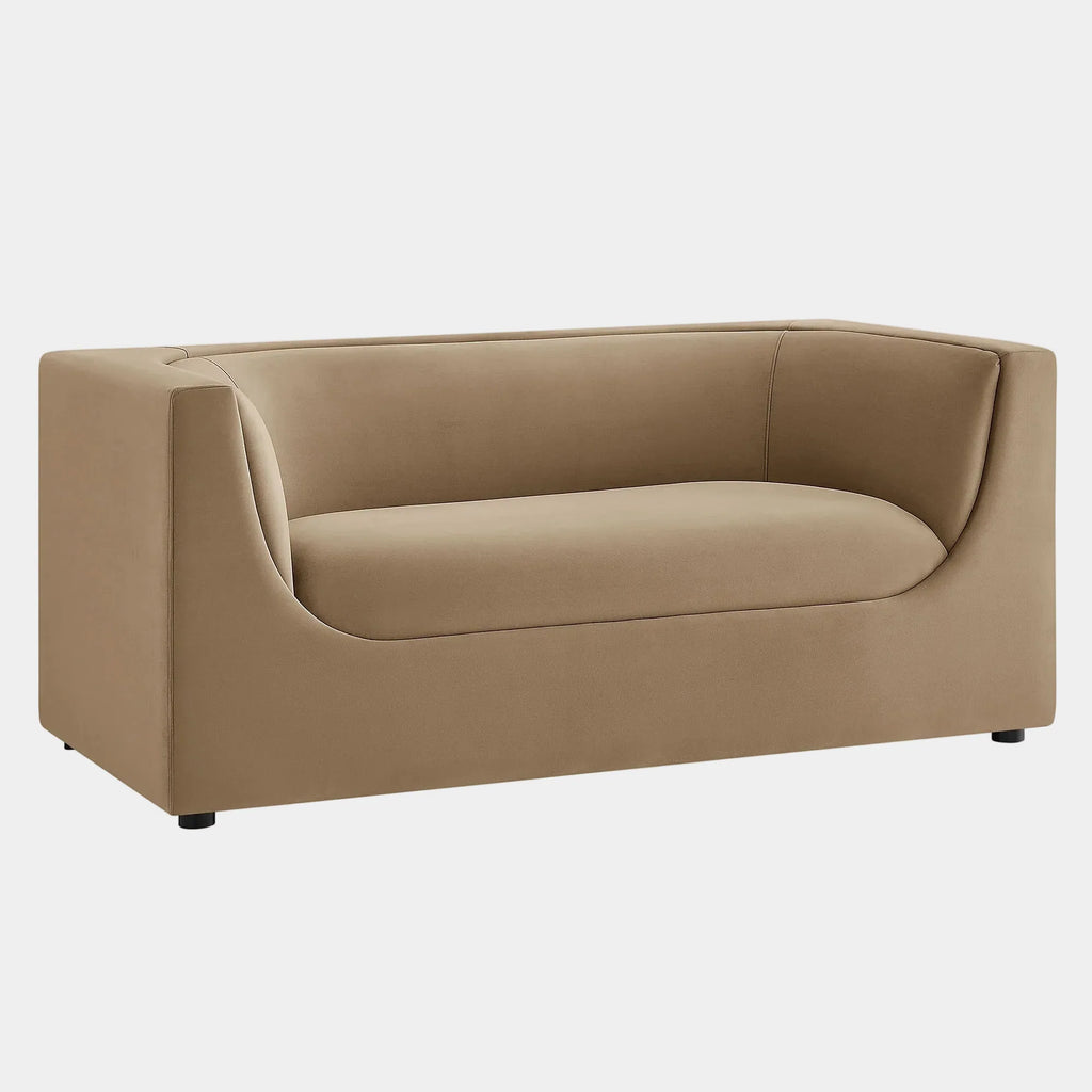 Hilda 67" Curved Back Performance Velvet Loveseat