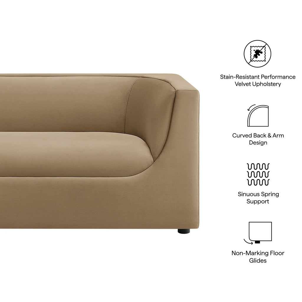 Hilda 67" Curved Back Performance Velvet Loveseat