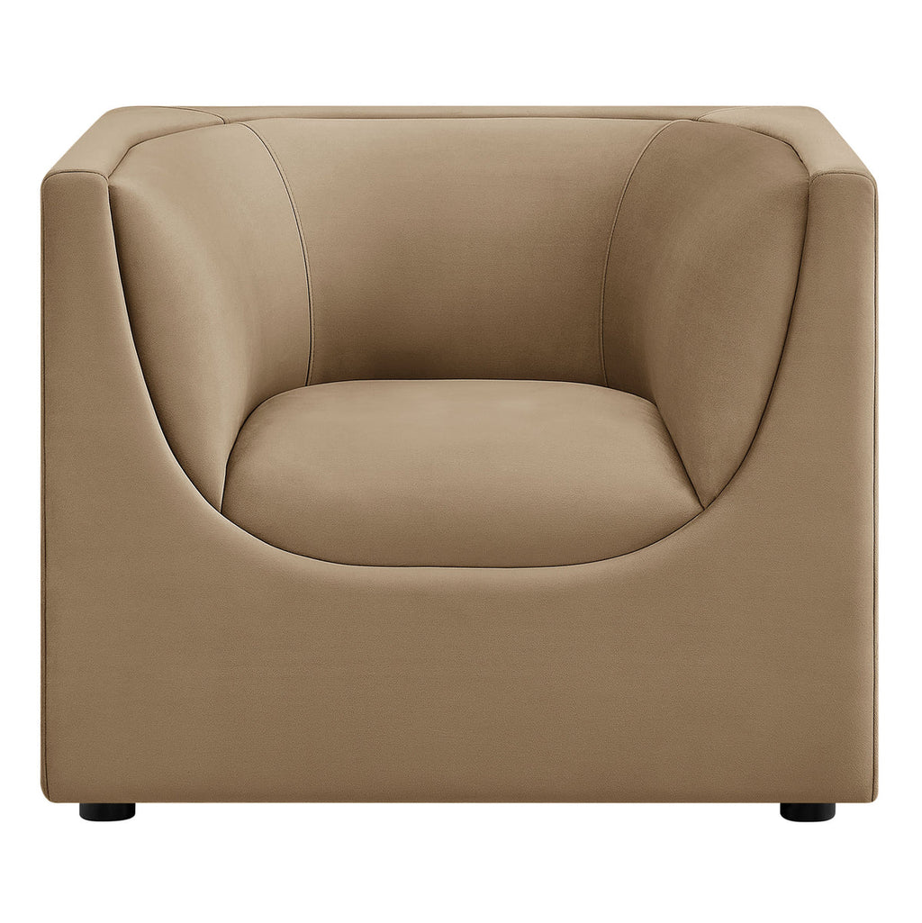 Hilda Curved Back Performance Velvet Armchair