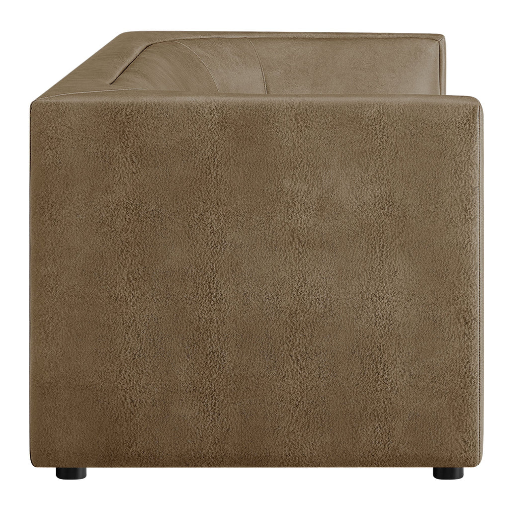 Hilda 86" Curved Back Vegan Leather Sofa