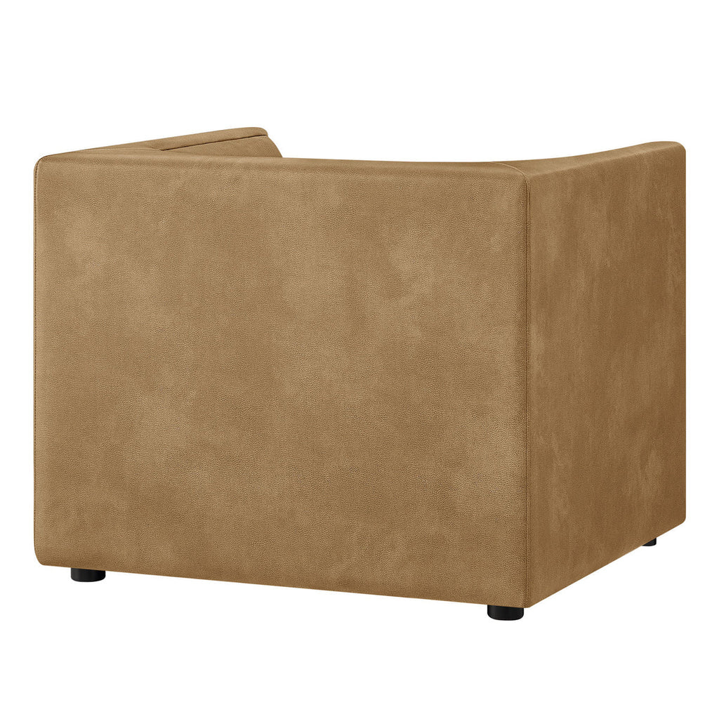 Hilda Curved Back Vegan Leather Armchair
