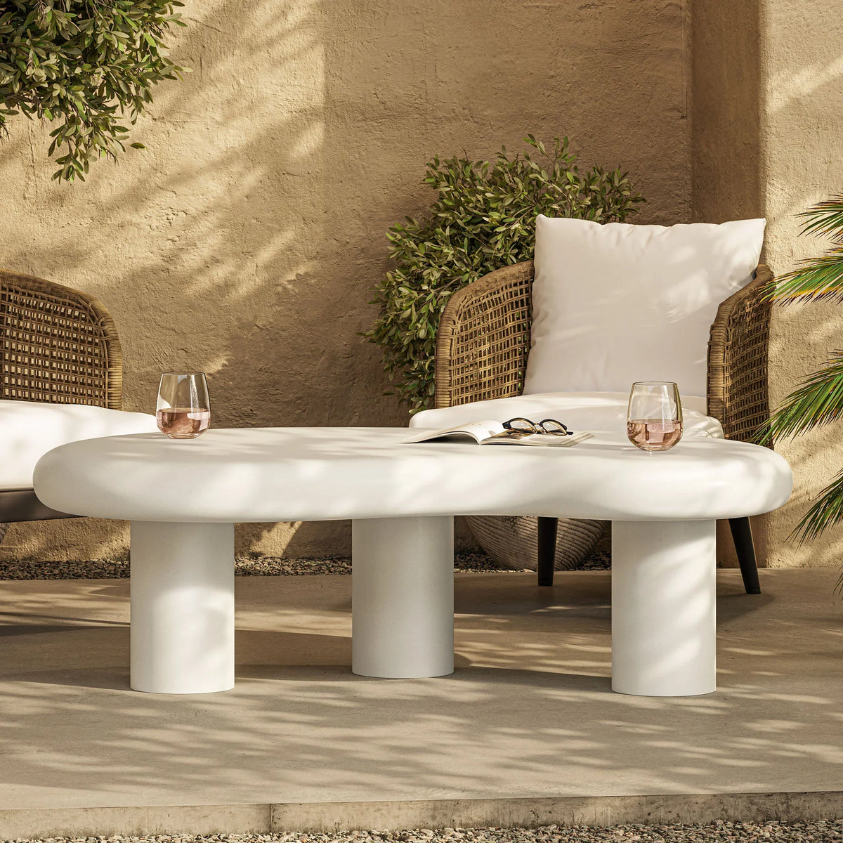 Elowen Outdoor Coffee Table in White