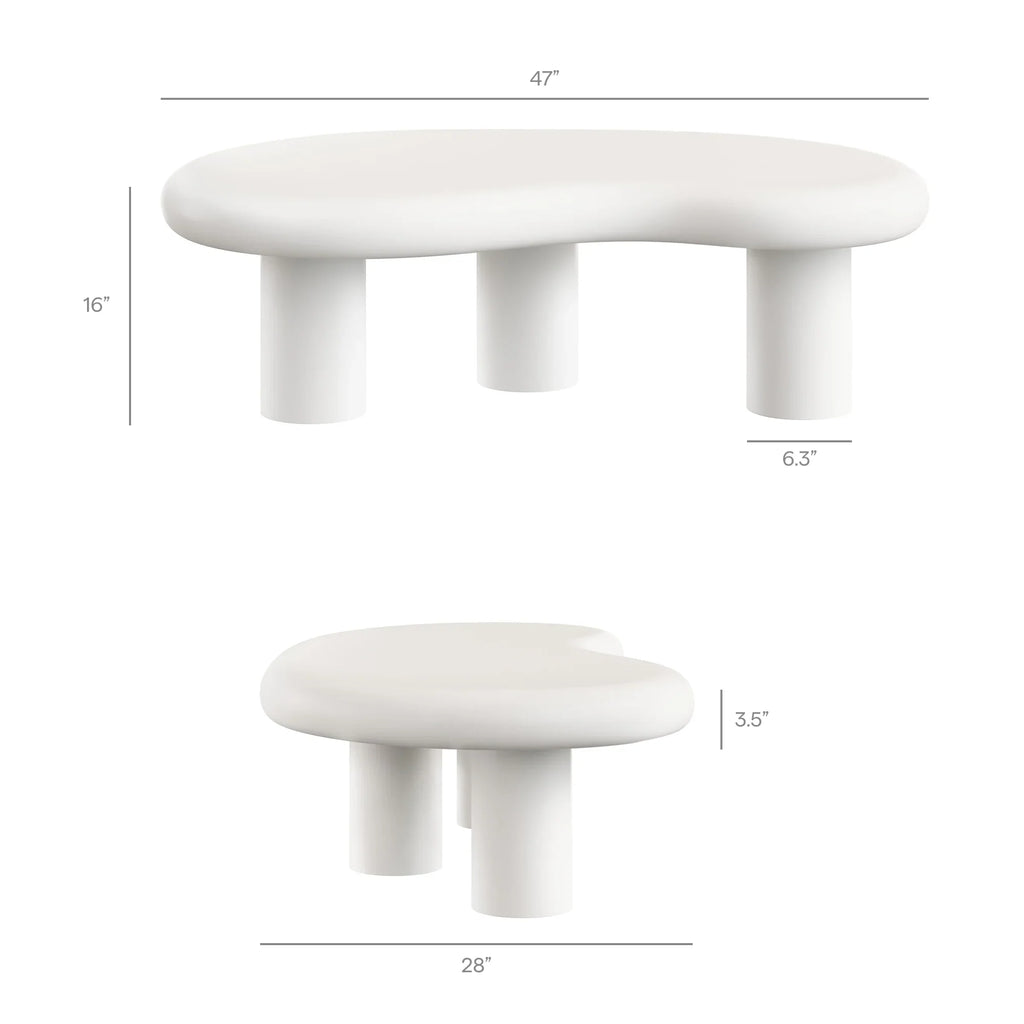 Elowen Outdoor Coffee Table in White