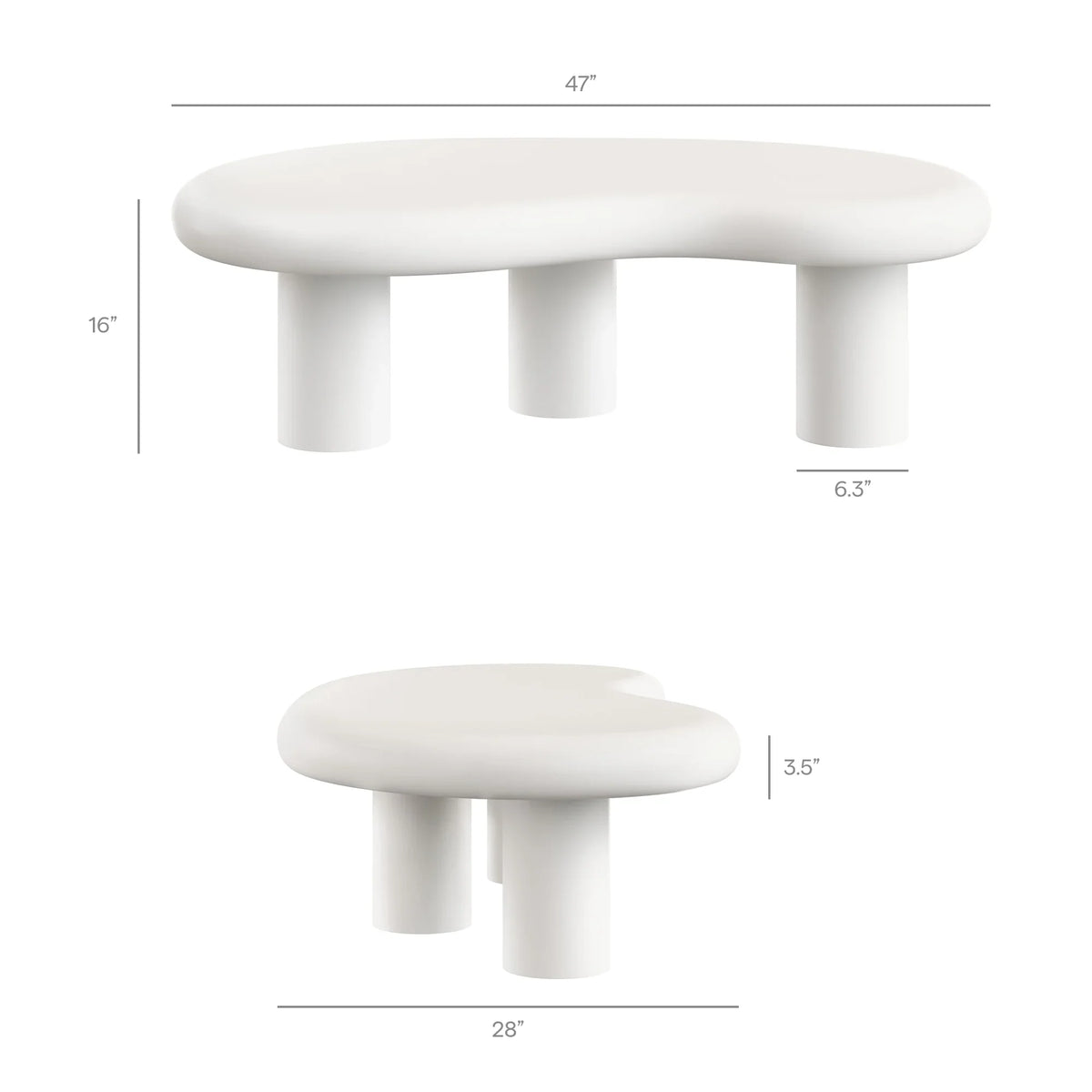 Elowen Outdoor Coffee Table in White