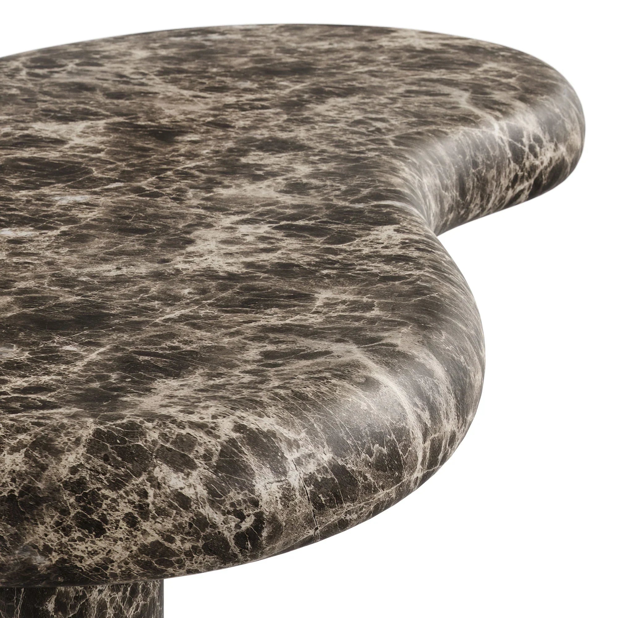 Elowen Indoor - Outdoor Textured Faux Travertine Coffee Table