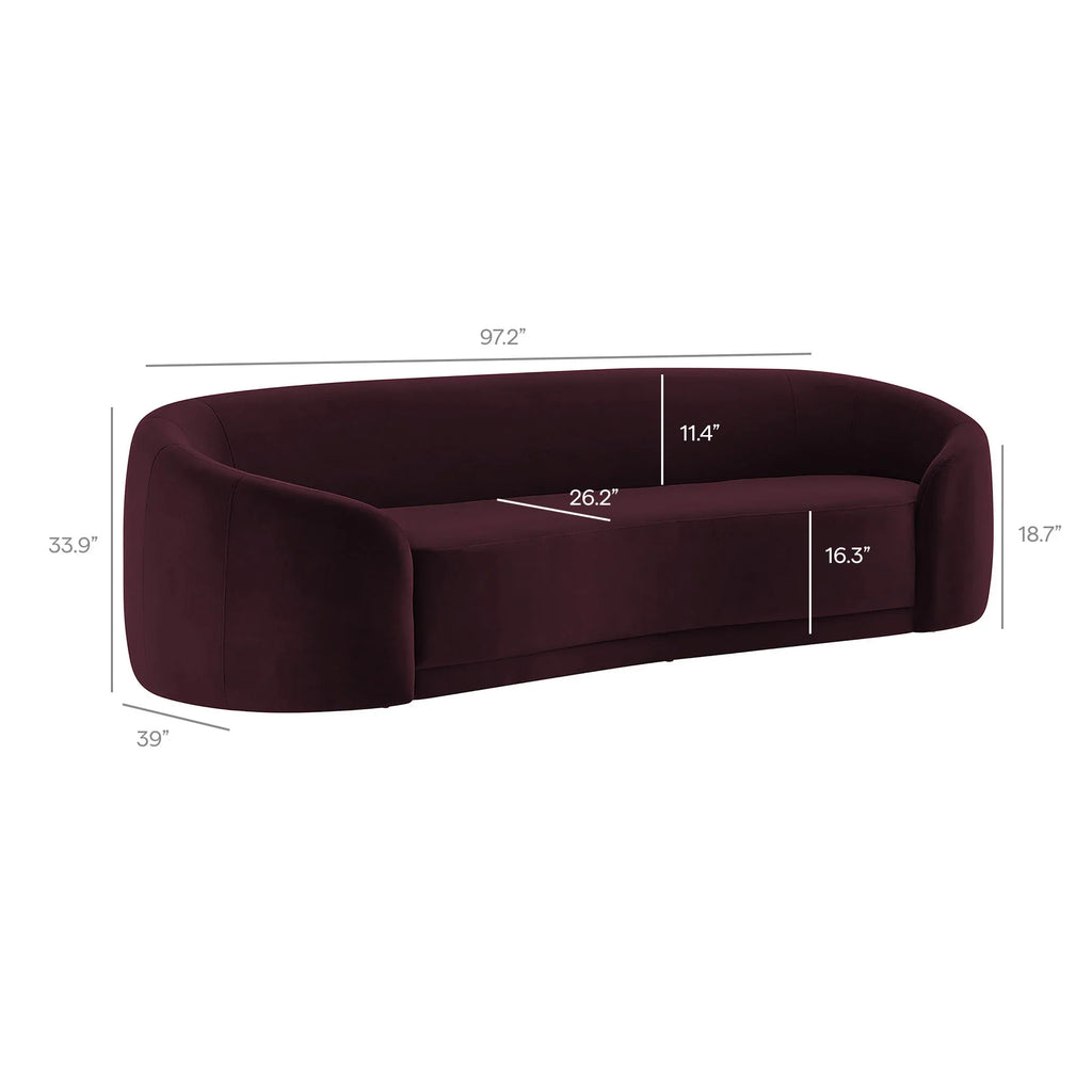 Contessa Curved Performance Velvet Sofa