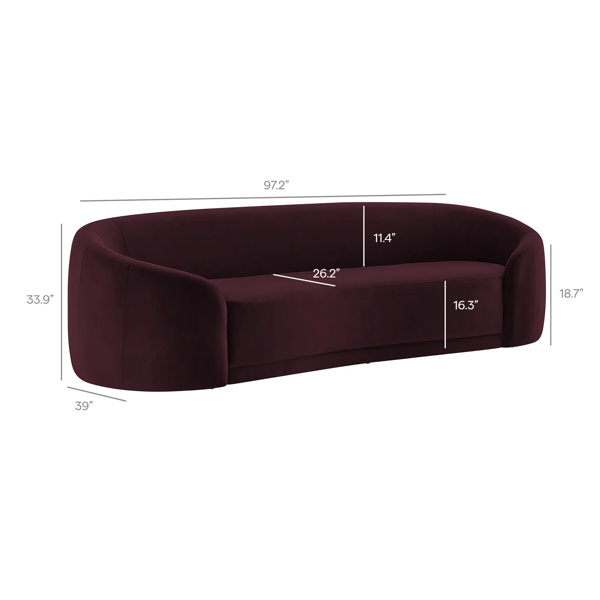 Contessa Curved Performance Velvet Sofa