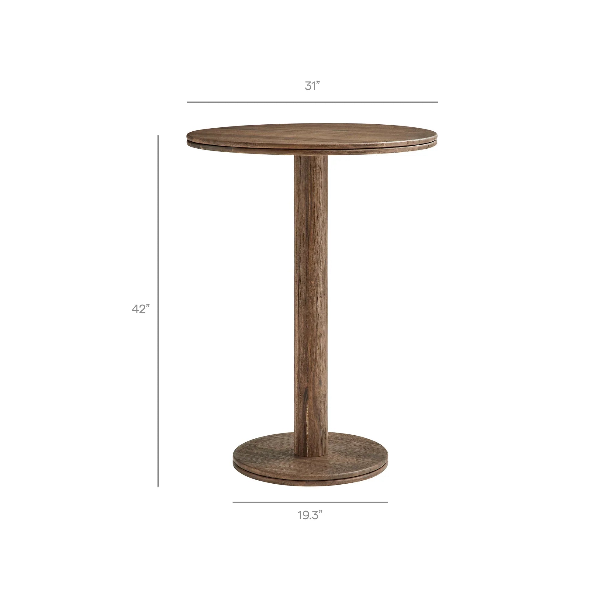 Neo 5-Piece Round Indoor - Outdoor Round Patio Bar Table And Stool Set