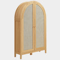 Calista 63 Inch Arched Storage Cabinet With Folding Desk