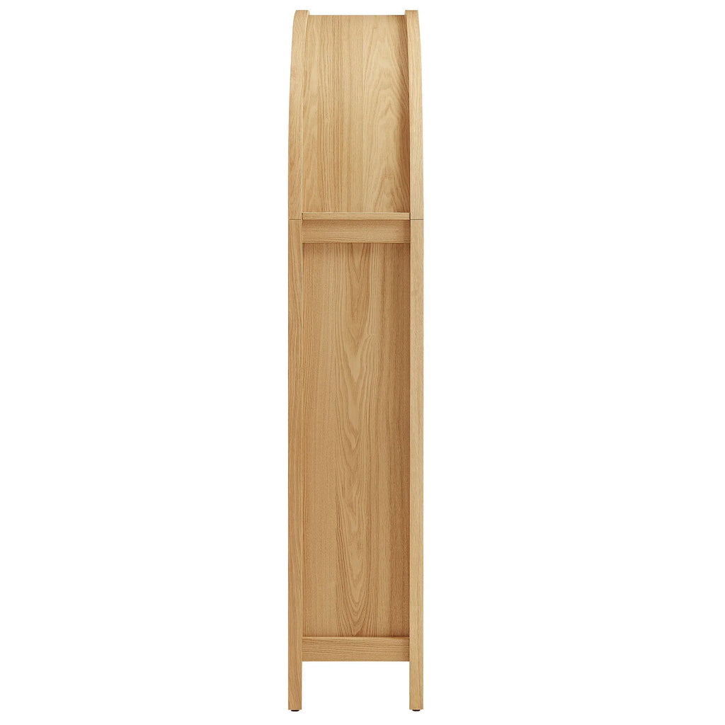 Calista 63 Inch Arched Storage Cabinet With Folding Desk