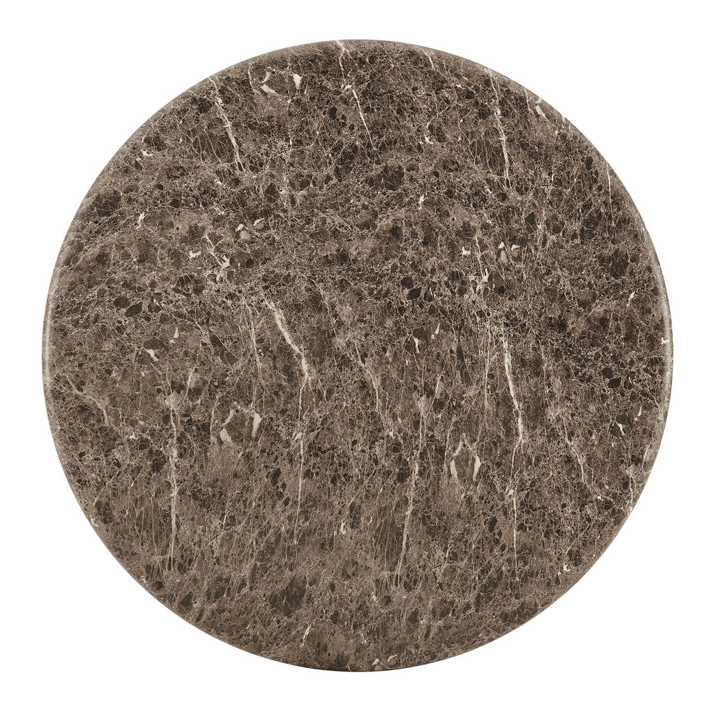 Pietra Indoor Outdoor Round Dining Table in Dark Emperador Marble