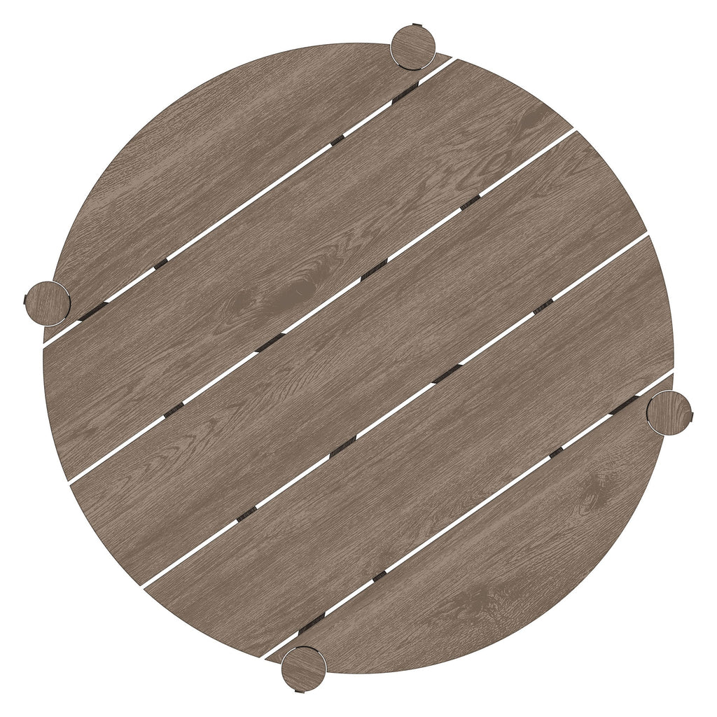Eleni Round 35 Inch Outdoor Teak Wood Round Bar Table