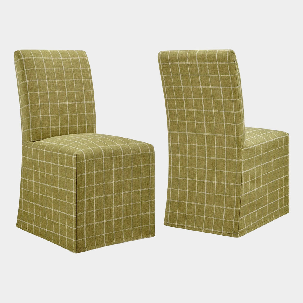 Aster Linen Cotton Blend Slipcovered Dining Chairs Set of 2