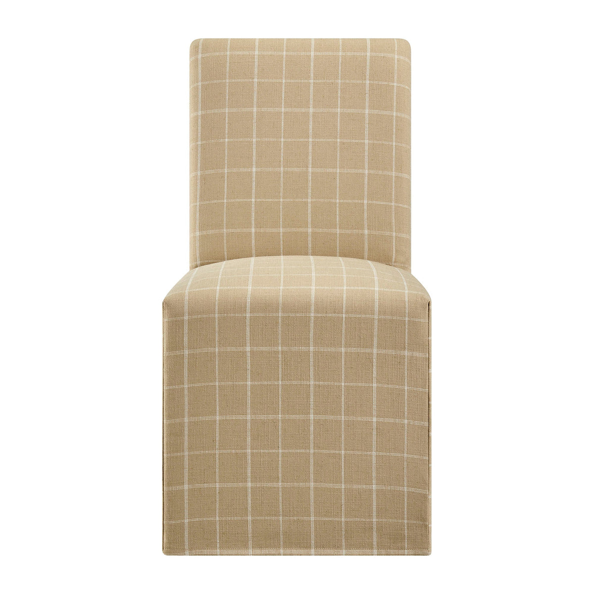 Aster Linen Cotton Blend Slipcovered Dining Chairs Set of 2