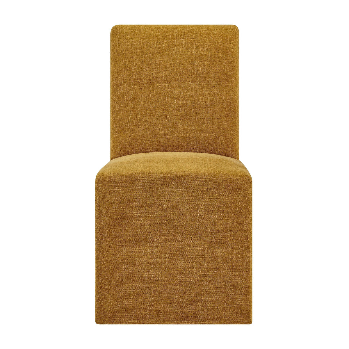 Aster Slub Weave Fabric Slipcovered Dining Chairs Set of 2