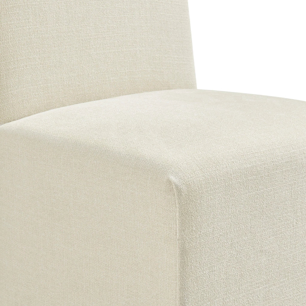 Aster Slub Weave Fabric Slipcovered Dining Chairs Set of 2