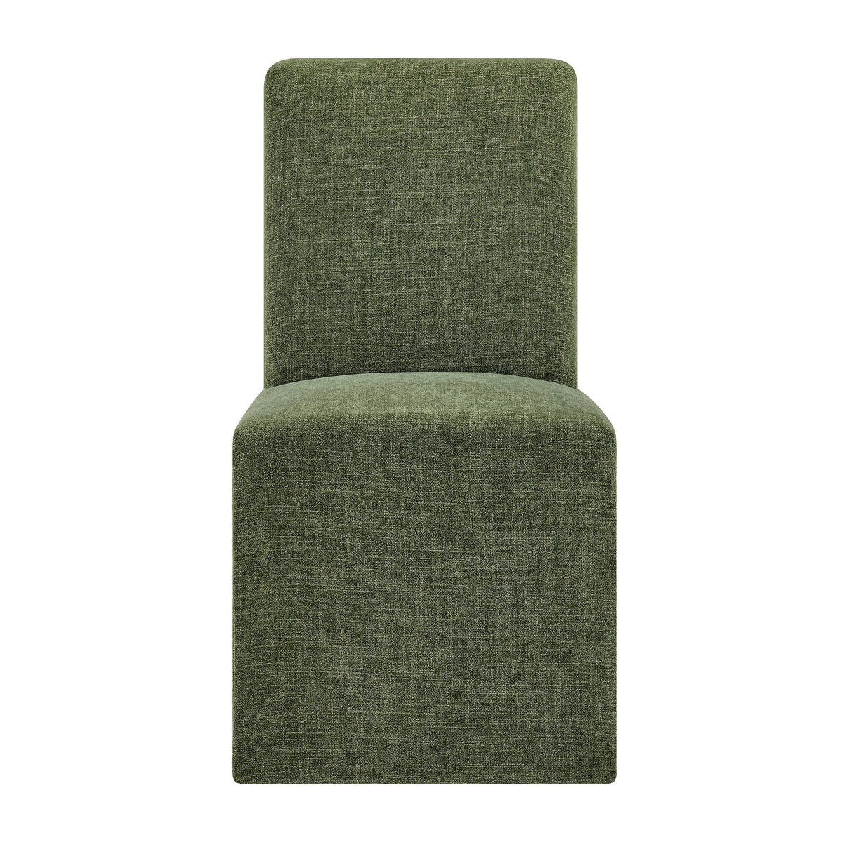Aster Slub Weave Fabric Slipcovered Dining Chairs Set of 2