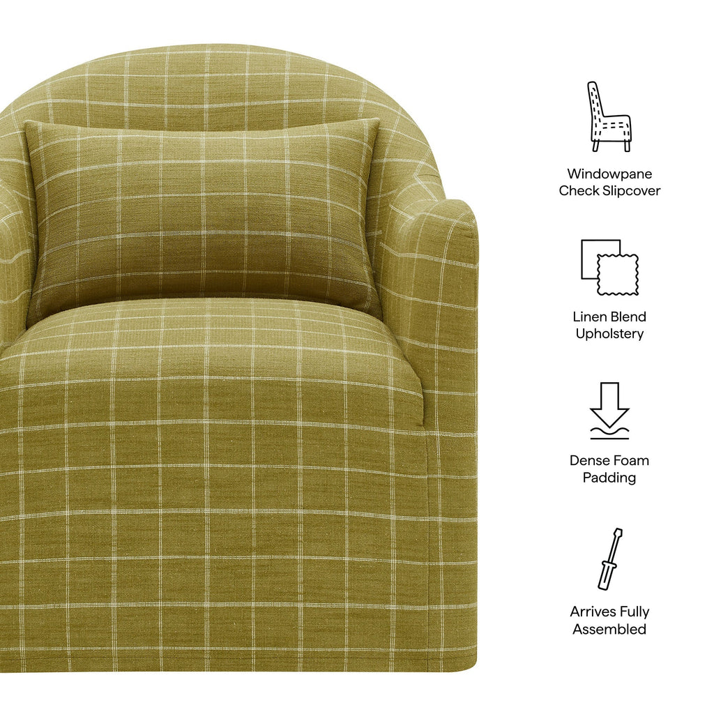 Bardot Slipcovered Linen Blend Accent Chair