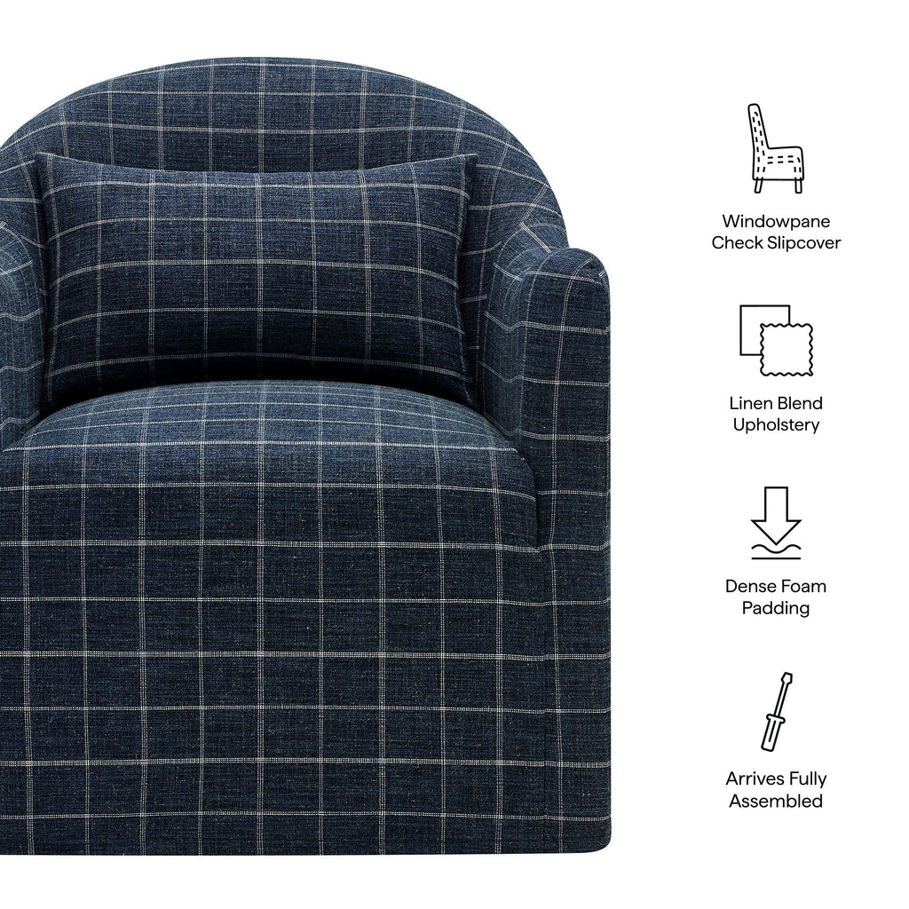 Bardot Slipcovered Linen Blend Accent Chair