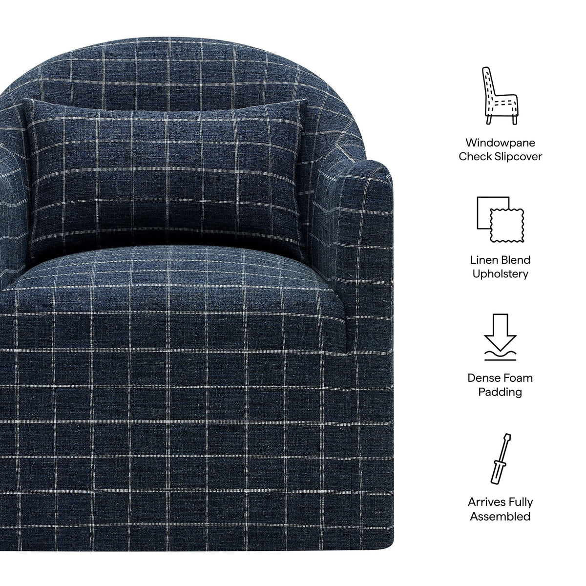 Bardot Slipcovered Linen Blend Accent Chair