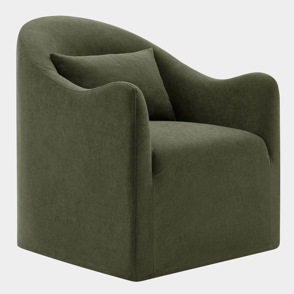 Bardot Slipcovered Linen Blend Accent Chair