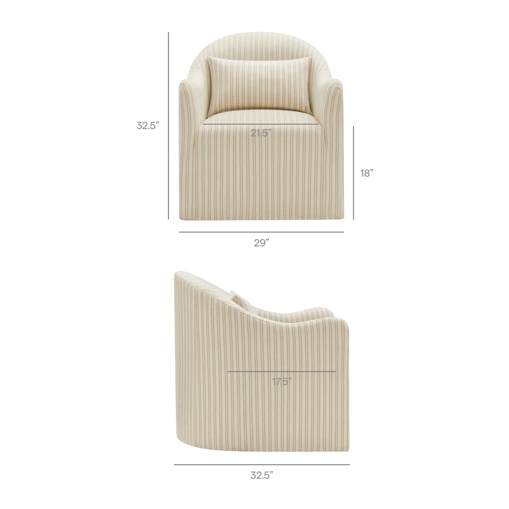 Bardot Slipcovered Striped Accent Chair