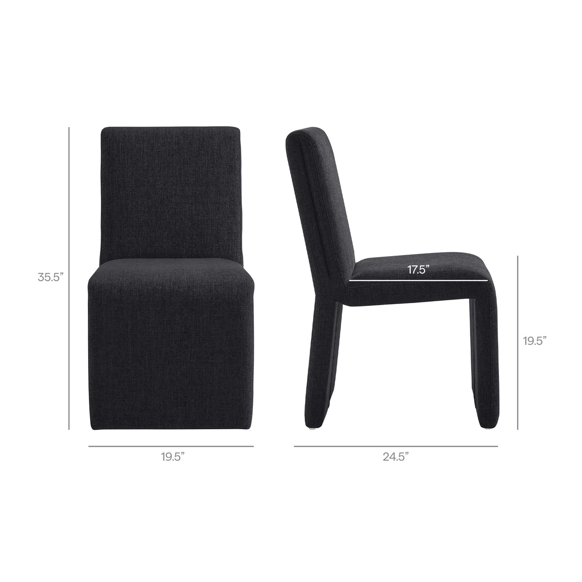 Emory Upholstered Fabric Dining Side Chair Set of 2
