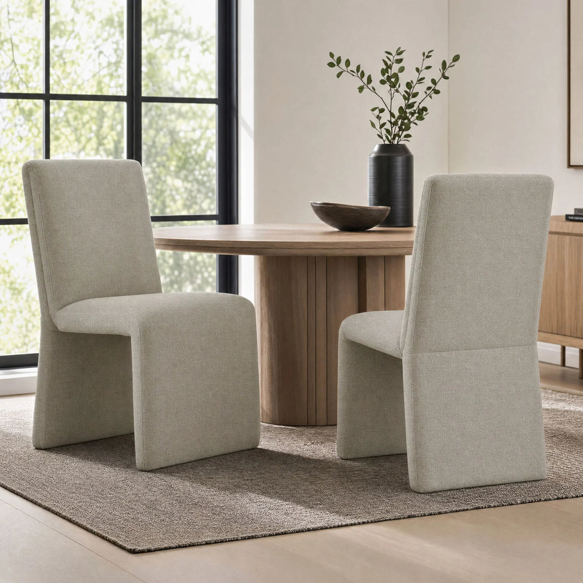 Emory Upholstered Fabric Dining Side Chair Set of 2