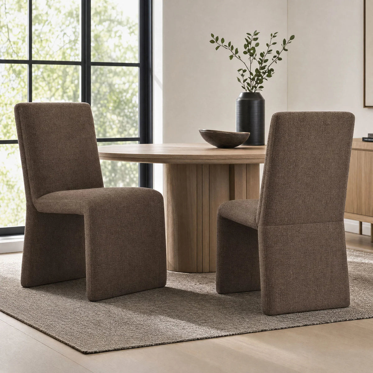 Emory Upholstered Fabric Dining Side Chair Set of 2