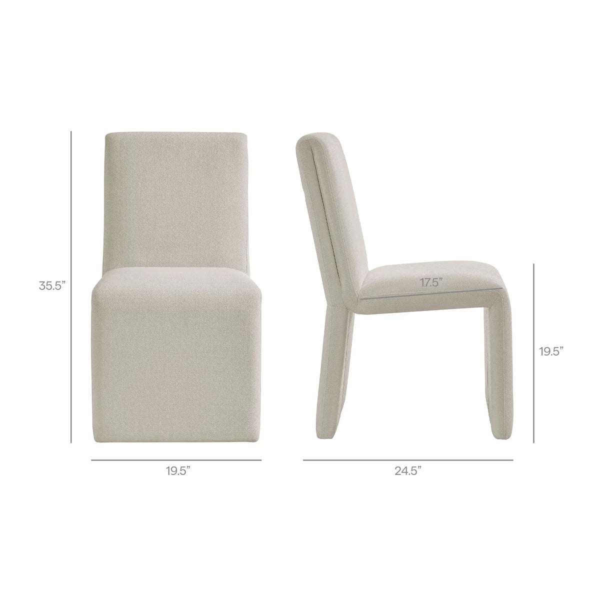 Emory Upholstered Fabric Dining Side Chair Set of 2