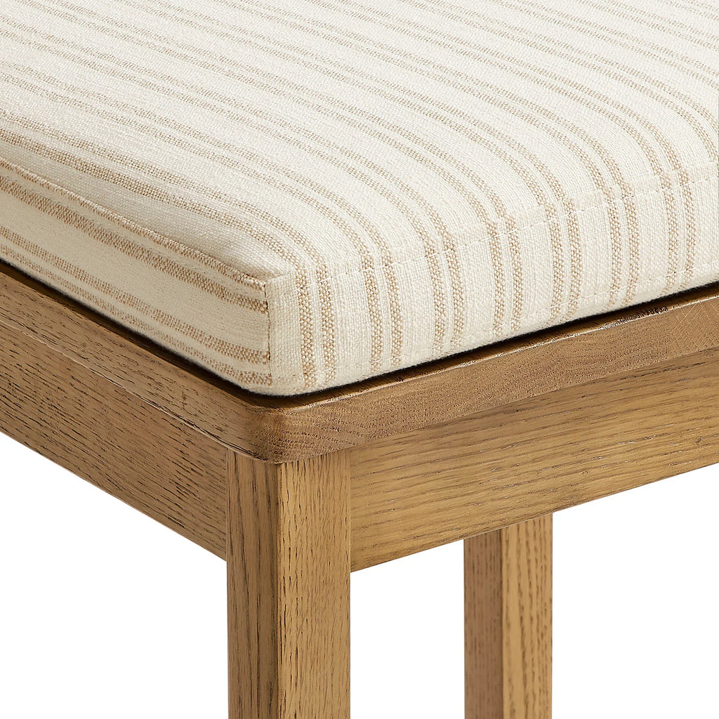 Jax Oak Wood Dining Chair With Wavy Razor Back and Cushion Set of 2