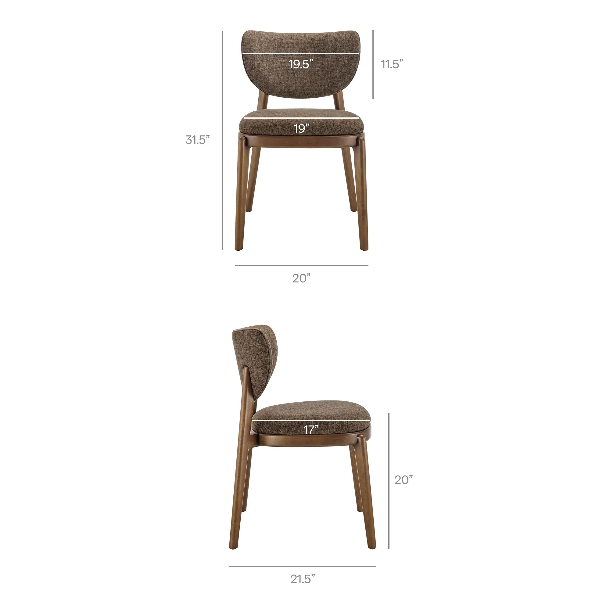 Fenwick Fabric Dining Chairs Set of 2