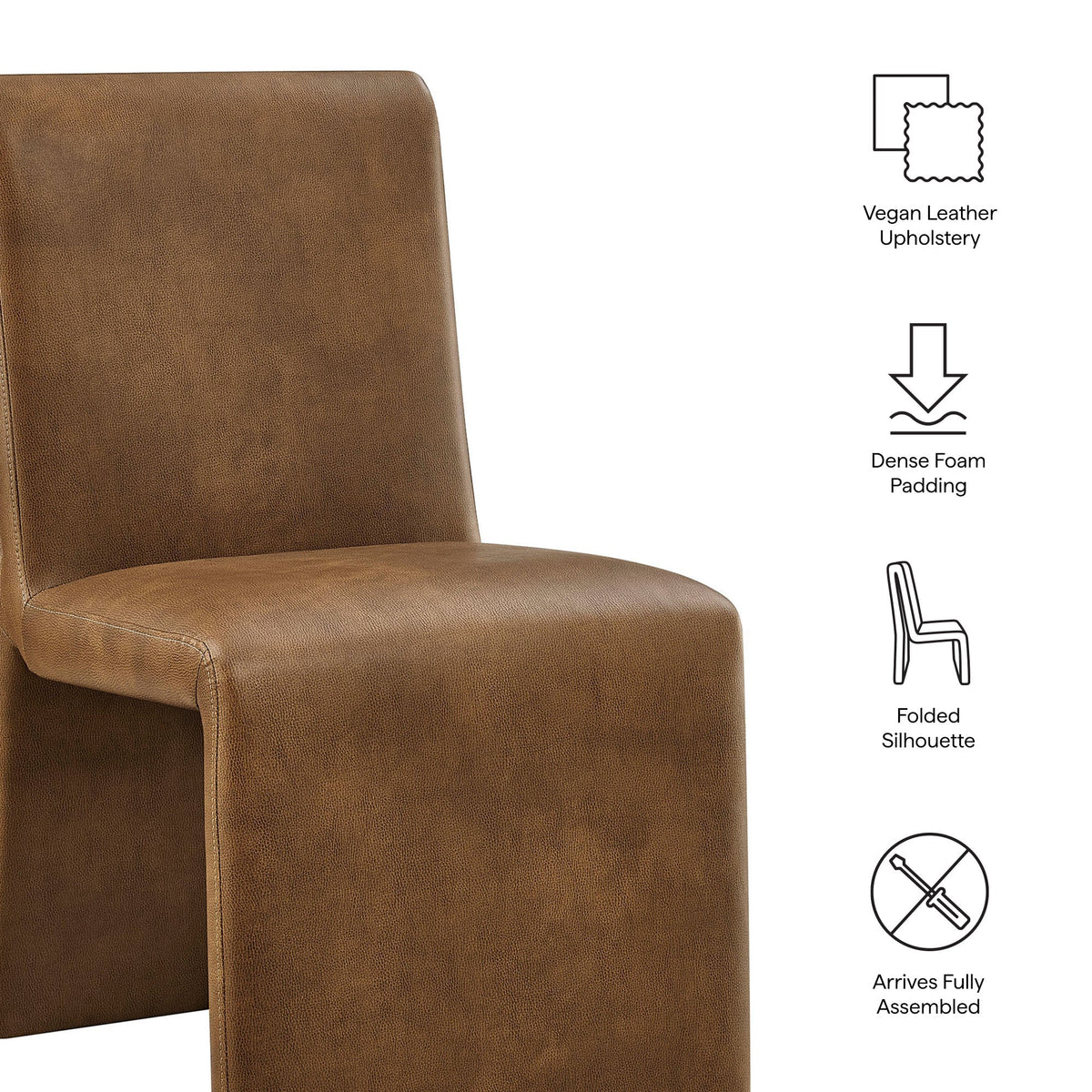 Emory Vegan Leather Dining Side Chair Set of 2