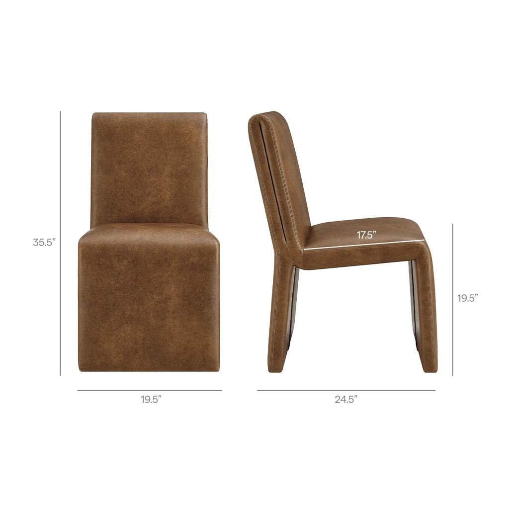 Emory Vegan Leather Dining Side Chair Set of 2