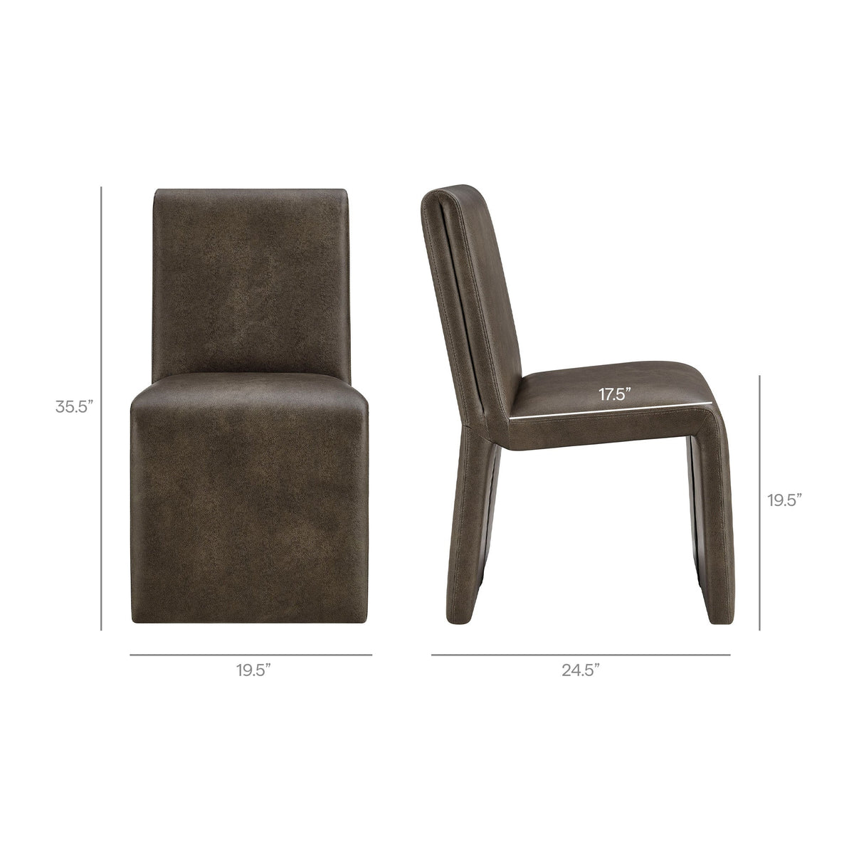 Emory Vegan Leather Dining Side Chair Set of 2