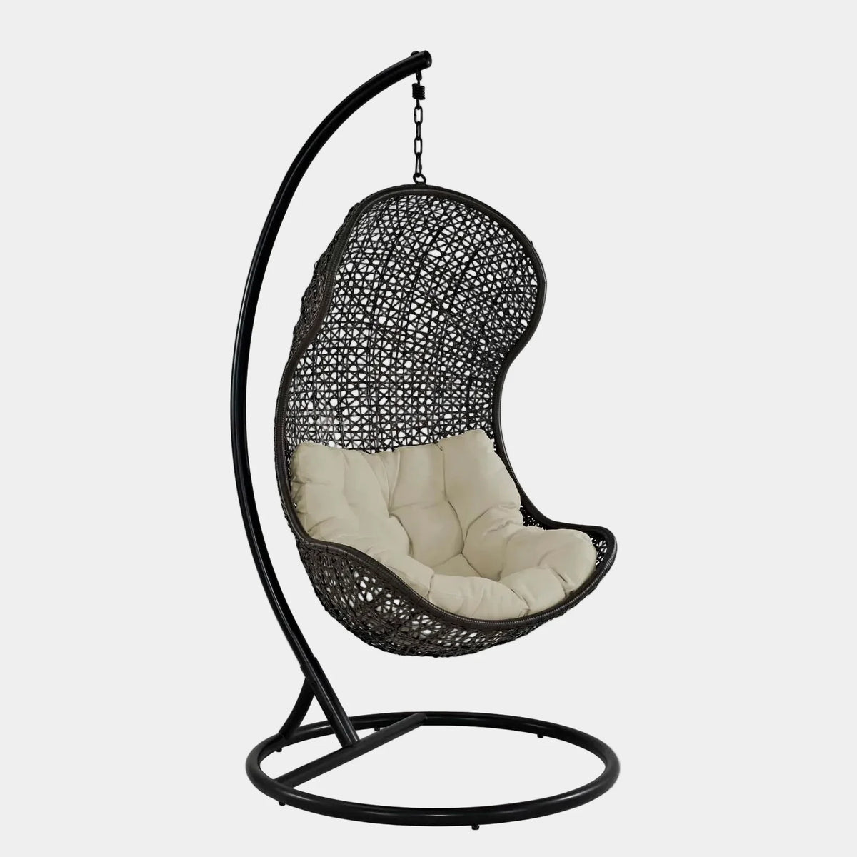 Parlay Swing Outdoor Patio Fabric Lounge Chair in Espresso Beige