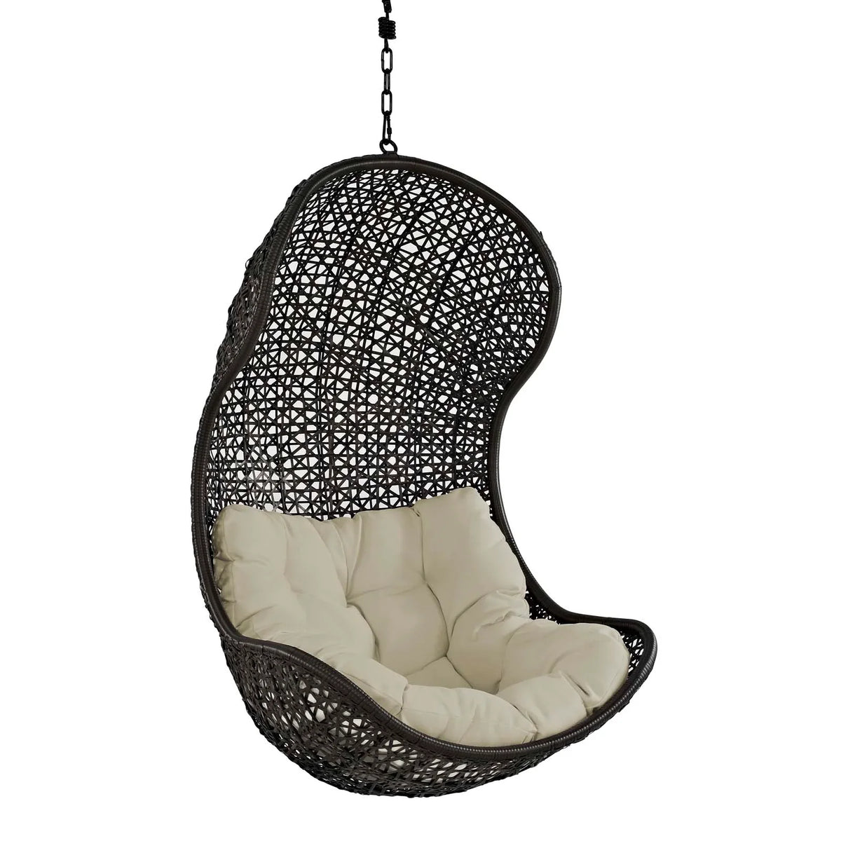 Parlay Swing Outdoor Patio Fabric Lounge Chair in Espresso Beige