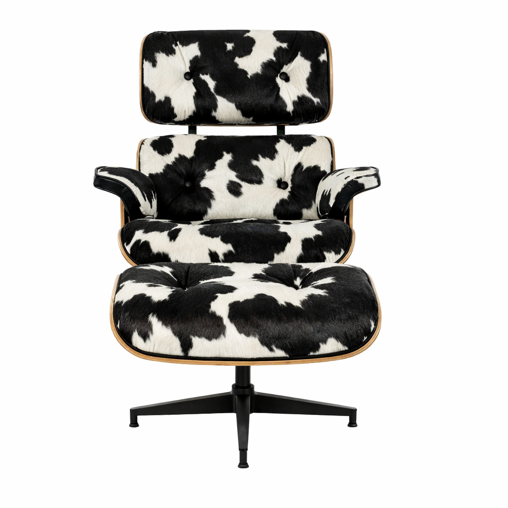 Eames Lounge Chair And Ottoman - Tall Version (Cow Hide)