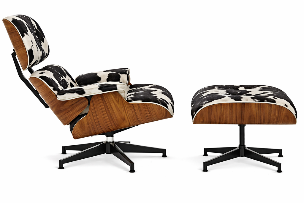 Eames Lounge Chair And Ottoman - Tall Version (Cow Hide)