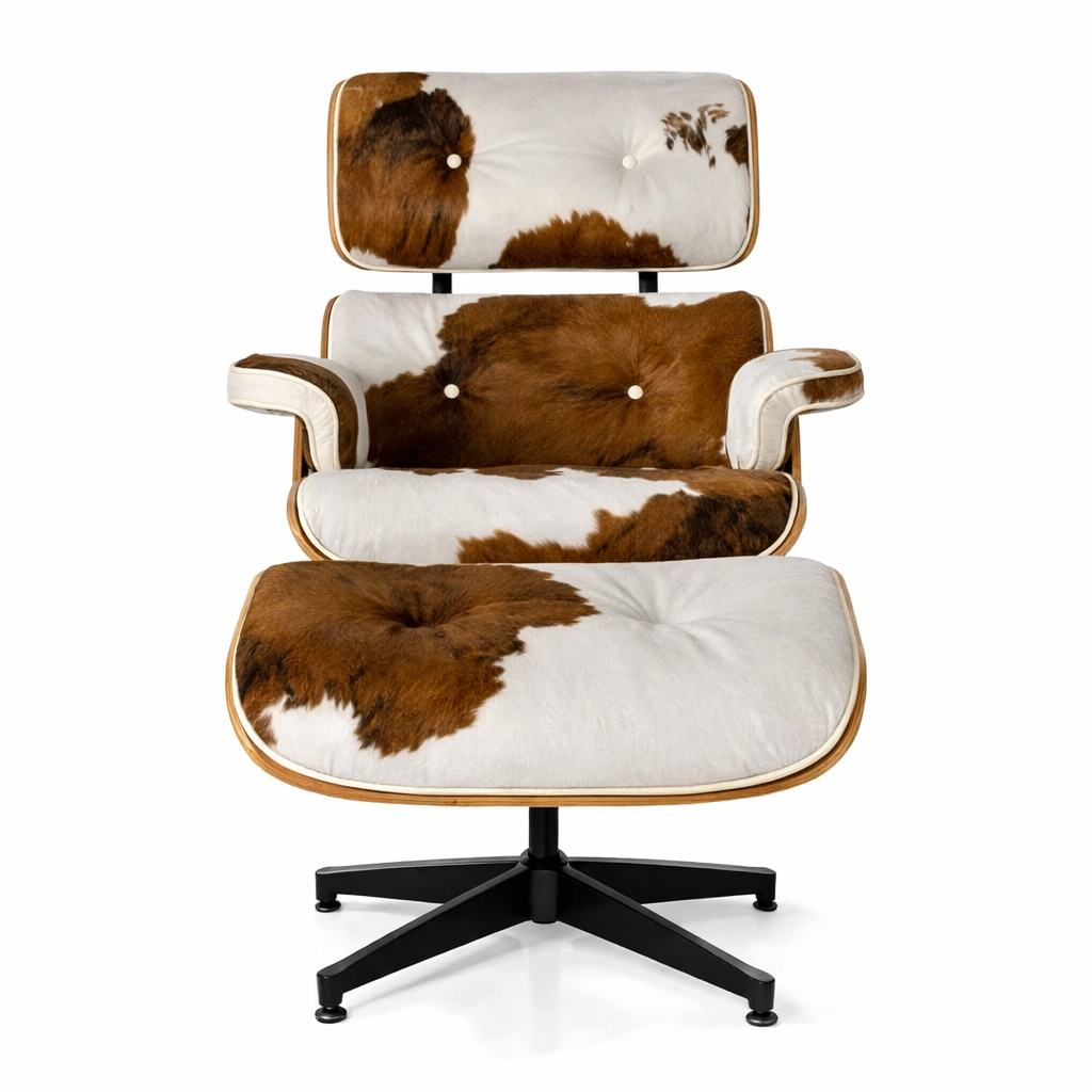 Eames Lounge Chair And Ottoman - Tall Version (Cow Hide)