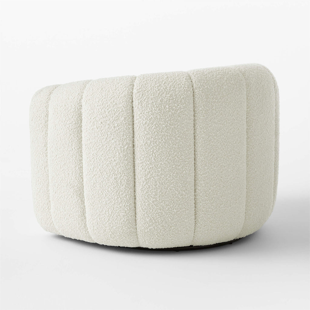 Fitz Channeled Boucle Swivel Chair