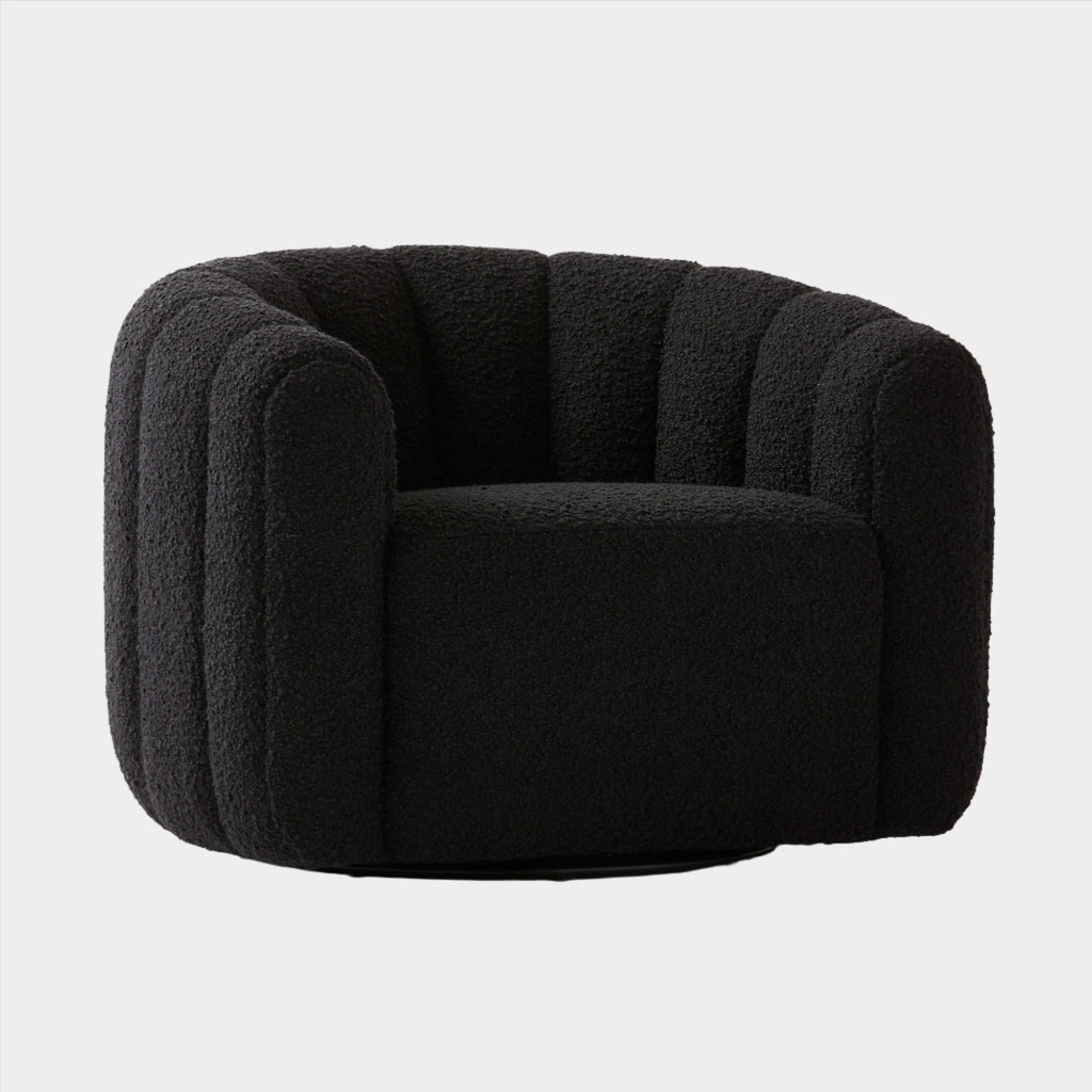 Fitz Channeled Boucle Swivel Chair