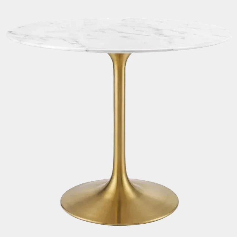 Leo Brass Faux Marble (Stone) Table