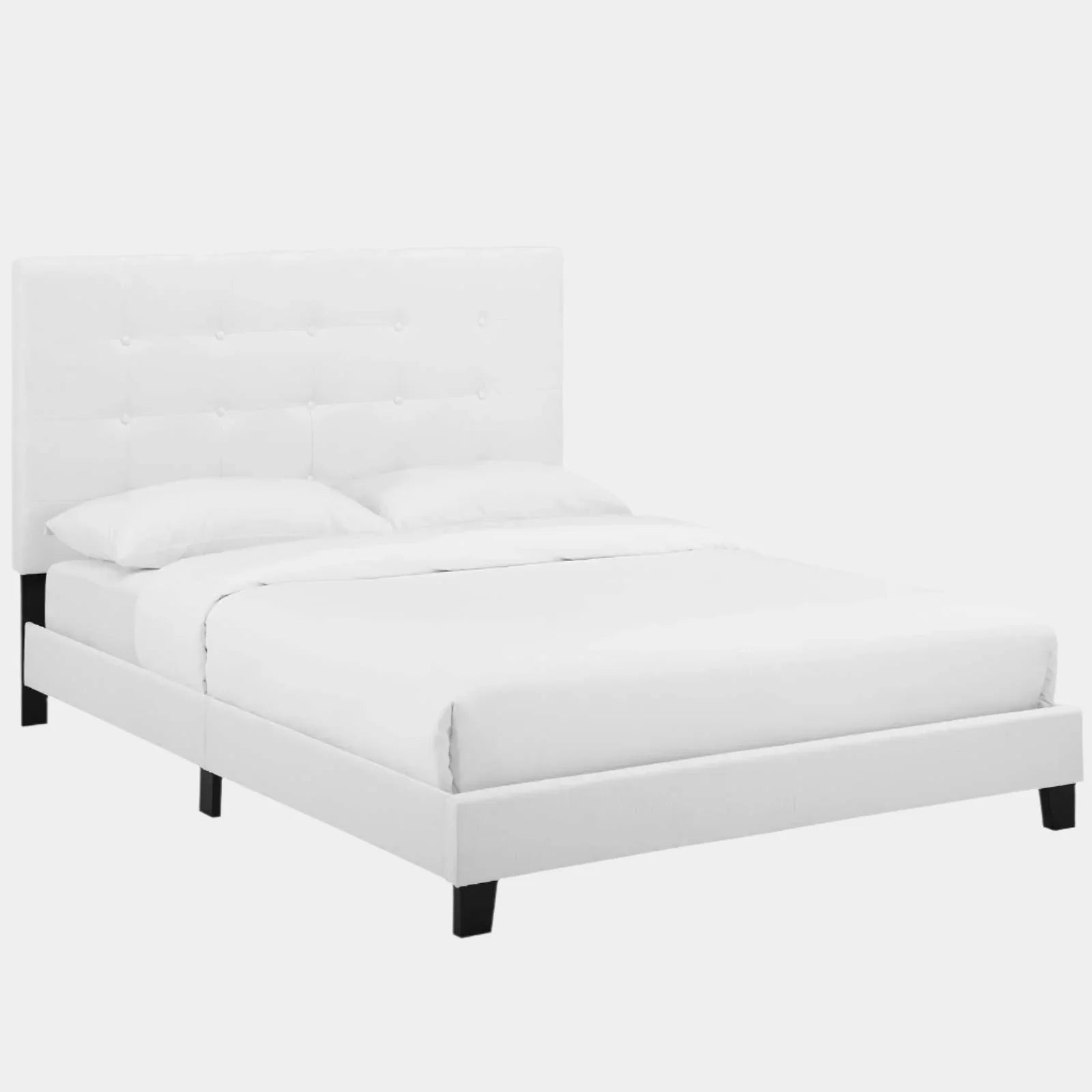 Melanie Tufted Button Upholstered Fabric Platform Bed