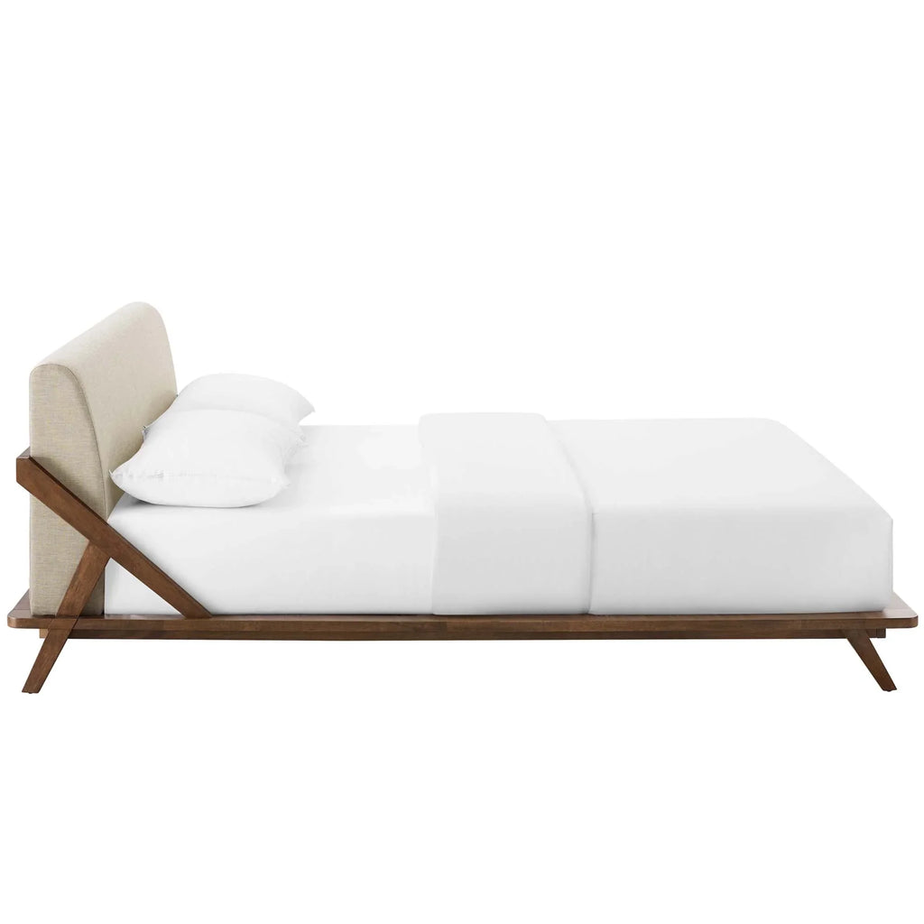 Luella Upholstered Fabric Queen Platform Bed
