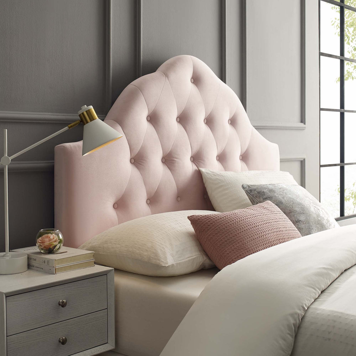 Sovereign Diamond Tufted Performance Velvet Headboard