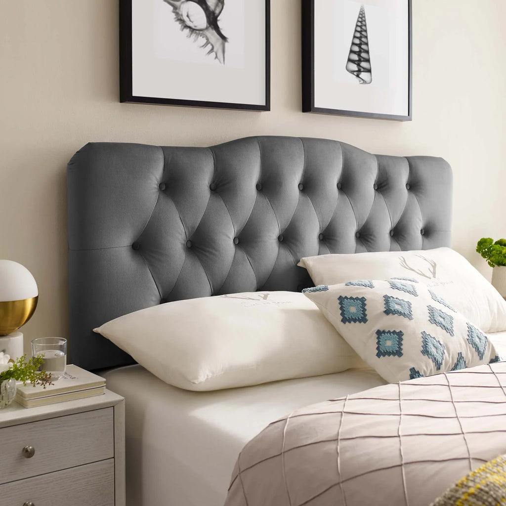 Annabel Diamond Tufted Performance Velvet Headboard